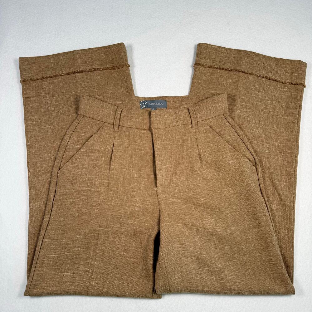 Wit & Wisdom tailored wide leg silhouette trousers textured womens‎ size 2